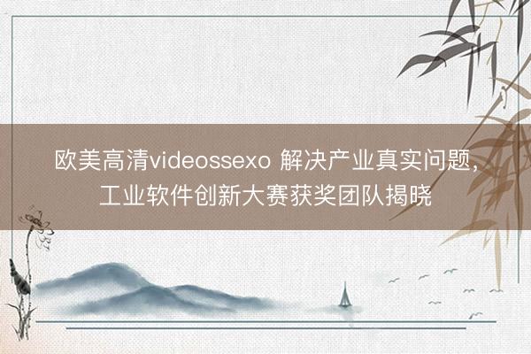 欧美高清videossexo 解决产业真实问题，工业软件创新大赛获奖团队揭晓