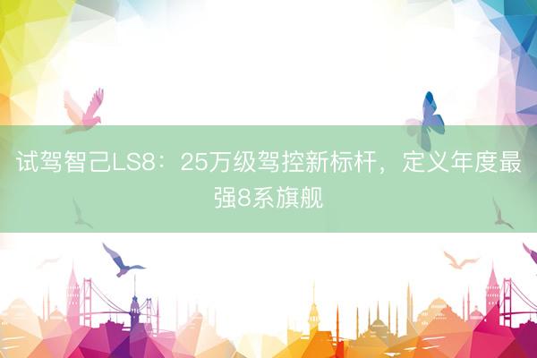 试驾智己LS8：25万级驾控新标杆，定义年度最强8系旗舰