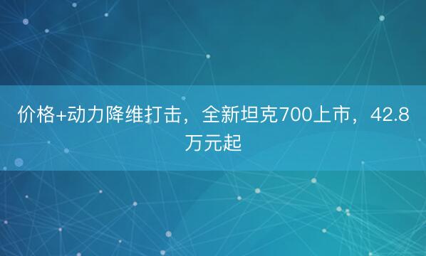 价格+动力降维打击，全新坦克700上市，42.8万元起