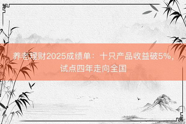 养老理财2025成绩单：十只产品收益破5%，试点四年走向全国