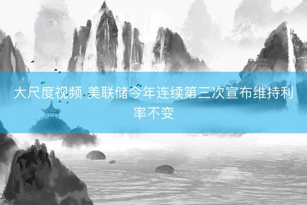 大尺度视频 美联储今年连续第三次宣布维持利率不变