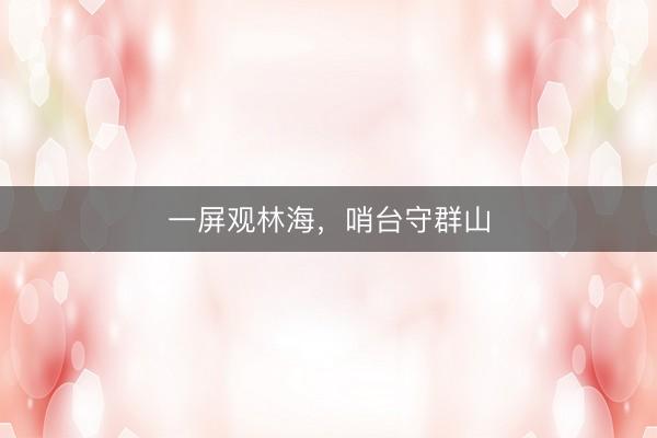 一屏观林海，哨台守群山