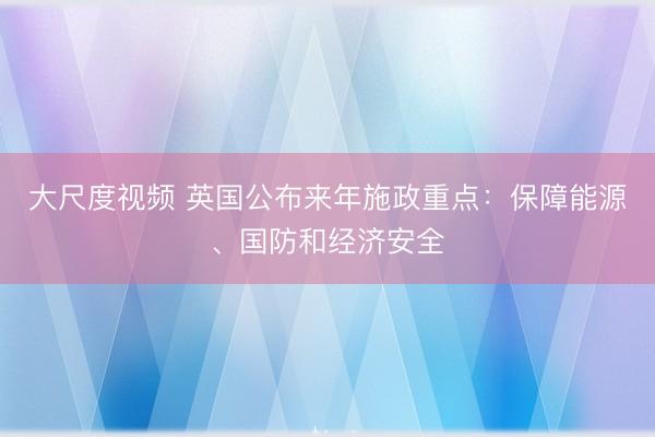 大尺度视频 英国公布来年施政重点：保障能源、国防和经济安全