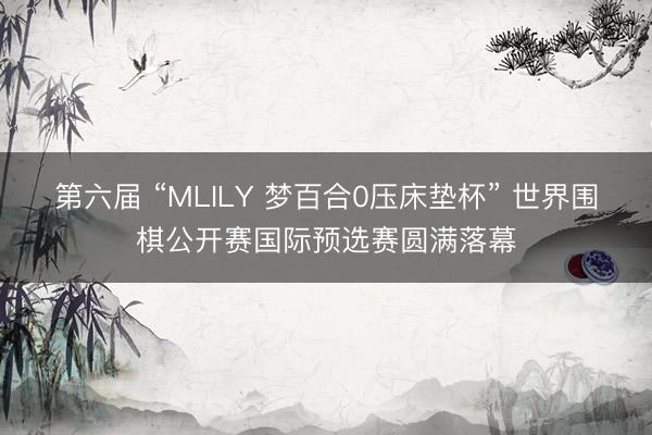 第六届 “MLILY 梦百合0压床垫杯” 世界围棋公开赛国际预选赛圆满落幕