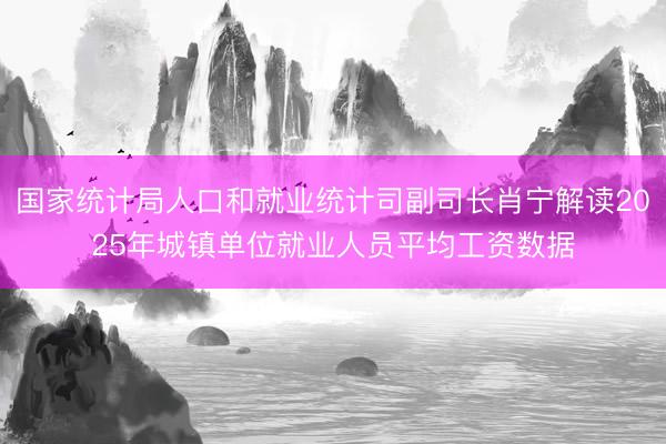 国家统计局人口和就业统计司副司长肖宁解读2025年城镇单位就业人员平均工资数据