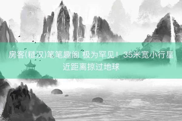 房客(糙汉)笔笔趣阁 极为罕见！35米宽小行星近距离掠过地球