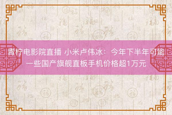 青柠电影院直播 小米卢伟冰：今年下半年可能一些国产旗舰直板手机价格超1万元