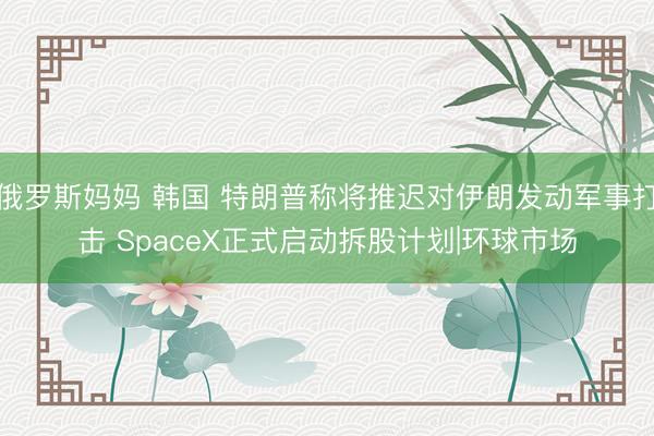 俄罗斯妈妈 韩国 特朗普称将推迟对伊朗发动军事打击 SpaceX正式启动拆股计划|环球市场
