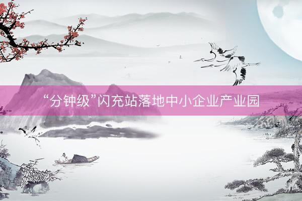 “分钟级”闪充站落地中小企业产业园
