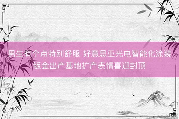 男生有个点特别舒服 好意思亚光电智能化涂装钣金出产基地扩产表情喜迎封顶