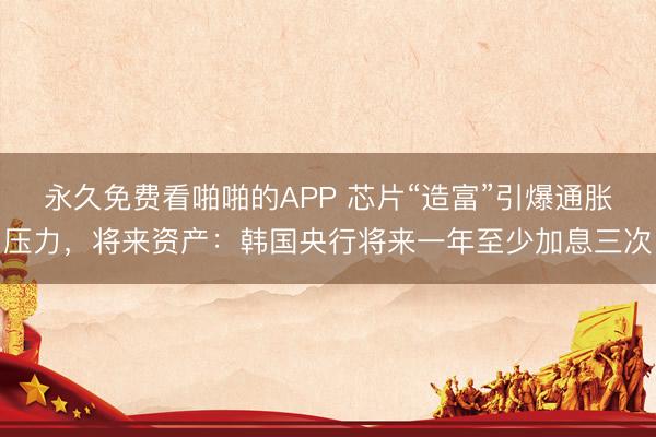 永久免费看啪啪的APP 芯片“造富”引爆通胀压力，将来资产：韩国央行将来一年至少加息三次