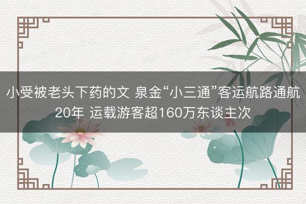 小受被老头下药的文 泉金“小三通”客运航路通航20年 运载游客超160万东谈主次
