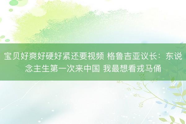 宝贝好爽好硬好紧还要视频 格鲁吉亚议长：东说念主生第一次来中国 我最想看戎马俑