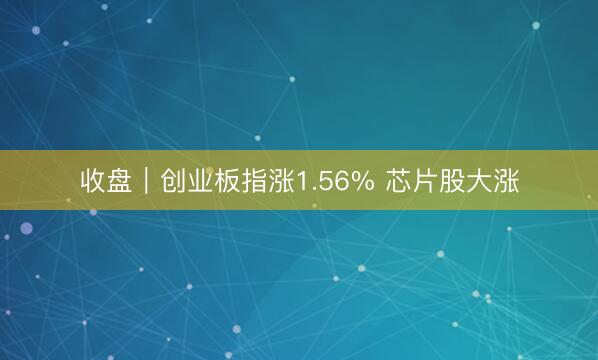 收盘｜创业板指涨1.56% 芯片股大涨